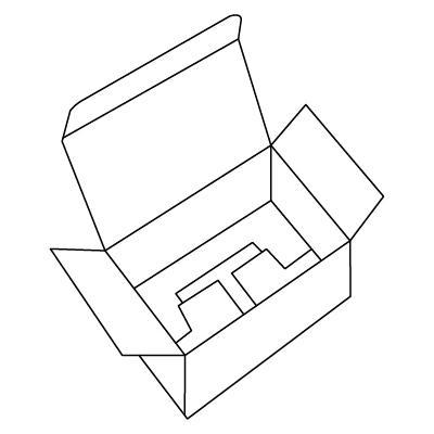 Caja con fondo cerrado y extremo superior plegable