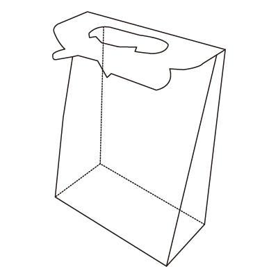 Bolsa de papel con manija troquelada