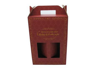 Caja de cartón corrugado para envasar vinos, caja de fondo automático