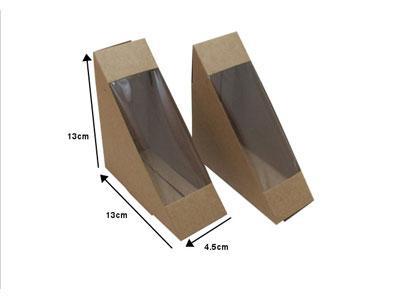 Caja para sándwiches, cajas de cartón para alimentos con ventana