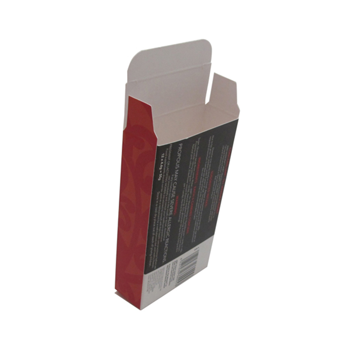 Caja con extremos plegables, cartón plegable