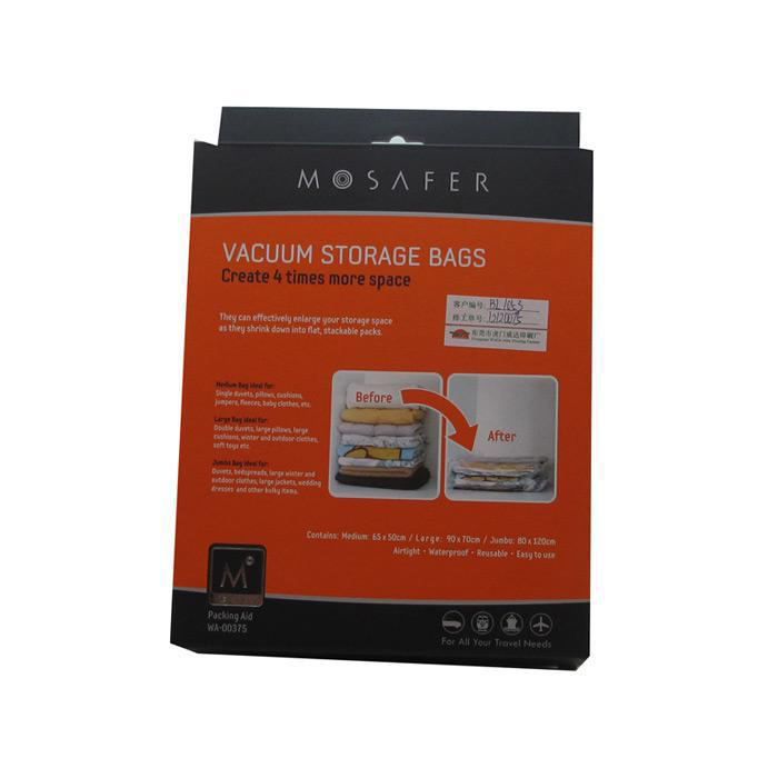 Estuche de cartón con extremo plegable para envasado de bolsas de almacenamiento