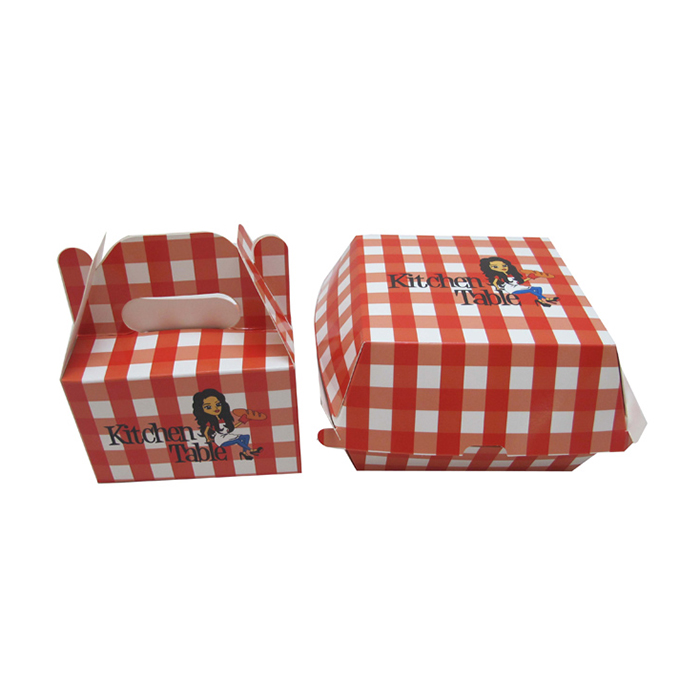 Caja para hamburguesas, caja de papel kraft personalizada