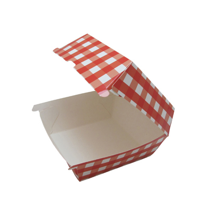 Caja para hamburguesas, caja de papel kraft personalizada