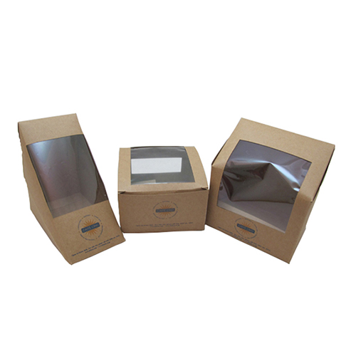 Caja para sándwiches, cajas de cartón para alimentos con ventana