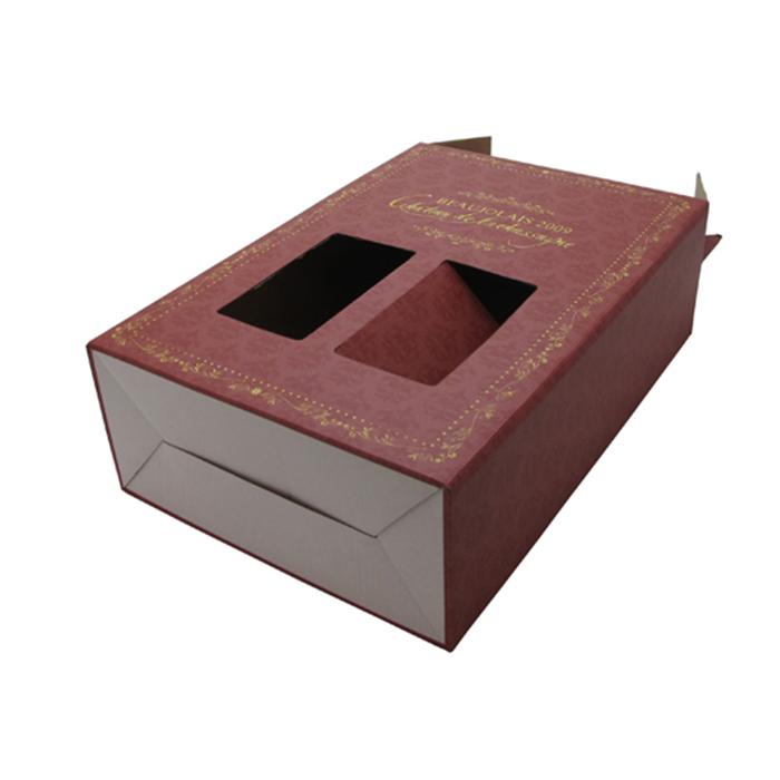 Caja de papel de dos piezas para vinos, caja de dos piezas