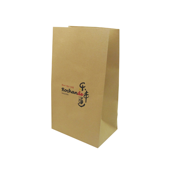 Bolsa con fondo cerrado de papel kraft, envasado de alimentos