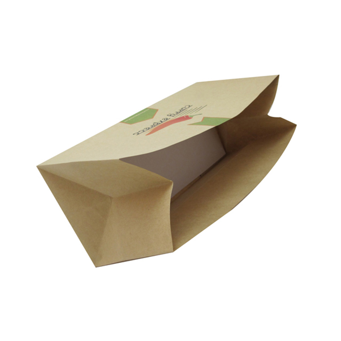 Bolsa con fondo cerrado de papel kraft, envasado de alimentos